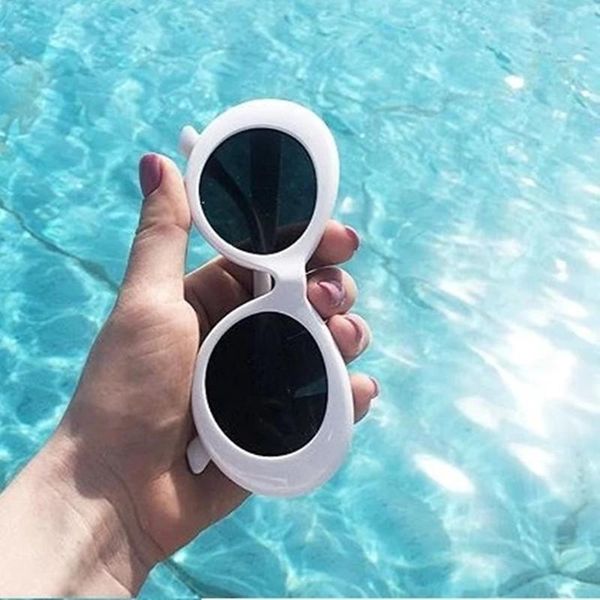 

sunglasses 2021 retro oval fashion men women vintage ladies trendy glasses translucent lenses uv400, White;black