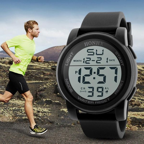 

wristwatches luxury men's waterproof sports watch multi-function outdoor large screen ultra thin watches business alarm date, Slivery;brown