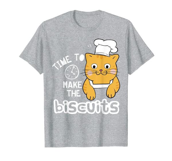 

men's t-shirts chef cat t-shirt - time to make biscuits, White;black