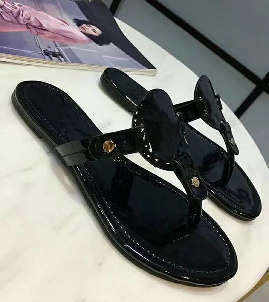 

sandals fashion women's casual flat base beach slippers leather shoes female flip flops comfortable hollow out sandal t2196, Black