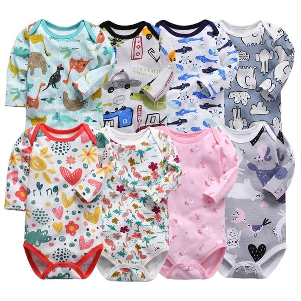 

autumn winter casual cartoon print cotton boys girls long sleeve romper born baby clothes jumpsuits, Blue