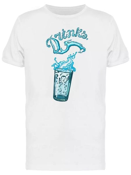 

drinks water drink men's tee -image by shutterstock, White;black