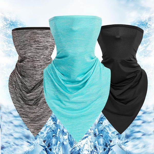

scarves 3pcs/set summer sweatproof riding breathable cap running bike scarf for men women, Blue;gray