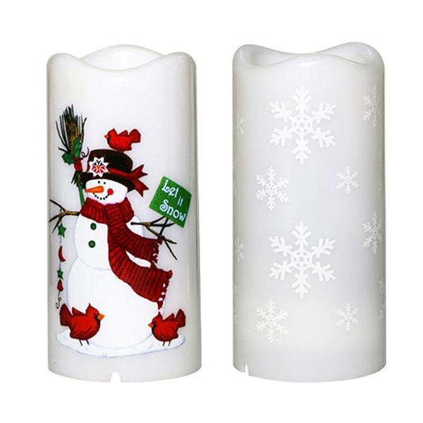 

strings christmas decoration ornaments creative led candle projection lamp snowflake snowman pattern night light home decor props g8tb