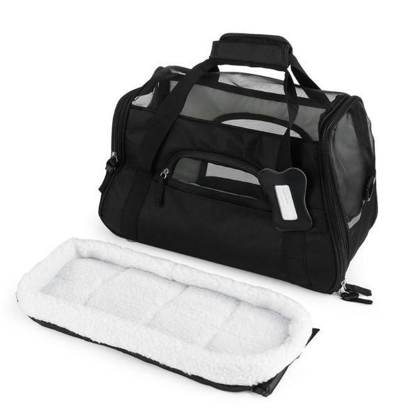 

dog apparel pet carrier cat puppy kitten portable travel bag adjustable strap safety belt buckle comfortable soft bed lightweight