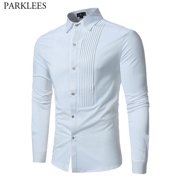 

solid color men shirt tuxedo shirts bridegroom wedding shirts long sleeve slim fit casual mens dress shirts camisa masculina xl 210708, White;black