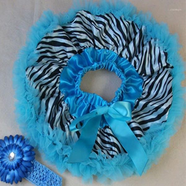 

baby skirt set born tutu headband summer clothes zebra print chiffon, Blue