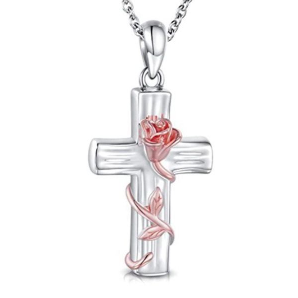 

pendant necklaces cross cremation keepsake memorial ashes holder necklace jewelry, Silver