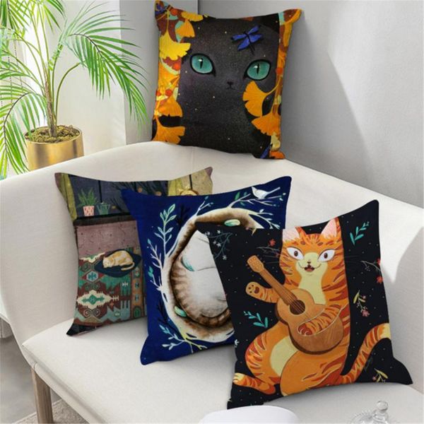 

cushion/decorative pillow 4pcs/lot animal cushion cover home decoration for sofa throw pillowcase cute cat koala decorative case decor 45x45