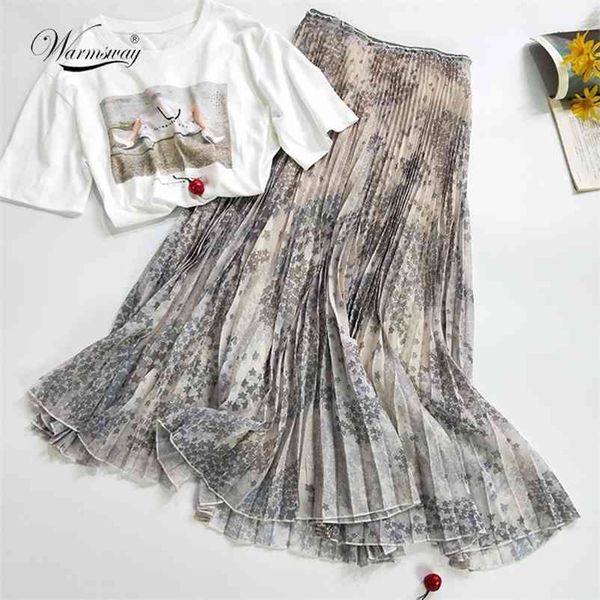 

spring summer stars print pleated skirt laides maxi holiday beach skirts c-249 210522, Black
