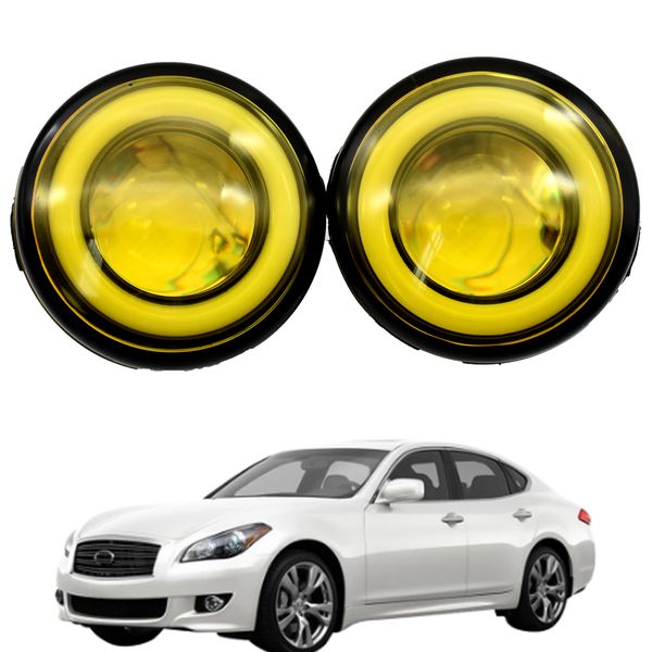 

car front bumper fog light assembly led angel eye drl daytime running light for infiniti m m25 m37 m56 2011 2012 2013