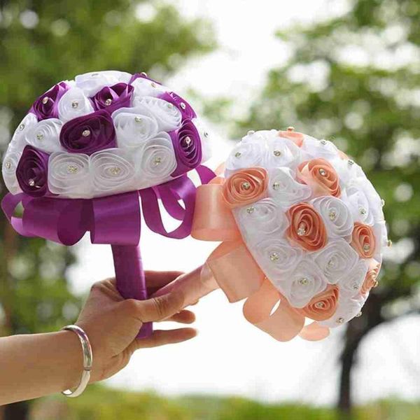 

decorative flowers & wreaths bridal bouquet wedding romantic artificial flower party home decor props korean simulation western creative rib