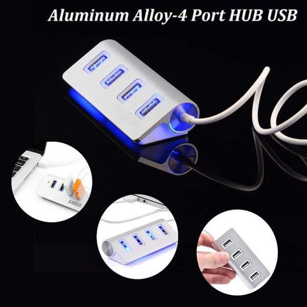 

hubs led high speed 4 ports usb 2.0 multi hub splitter adapter for pc lapmetal