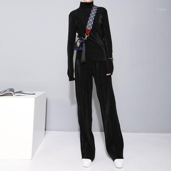 

autumn gold velvet casual fashion slim women's trousers temperament straight wide-leg women pants & capris, Black;white