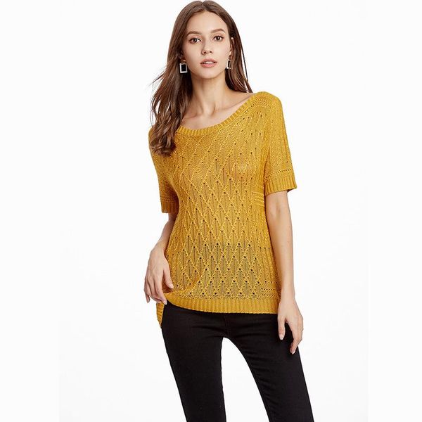 

fashion women's hollow out sweaters short-sleeved pullovers loose thin female clothing summer, White;black