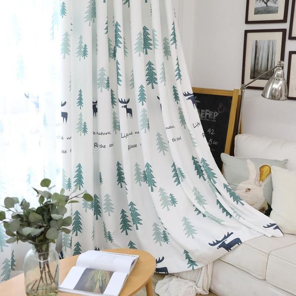 

curtain & drapes 2021 simple modern nordic style elk print curtains blackout for living dining room bedroom