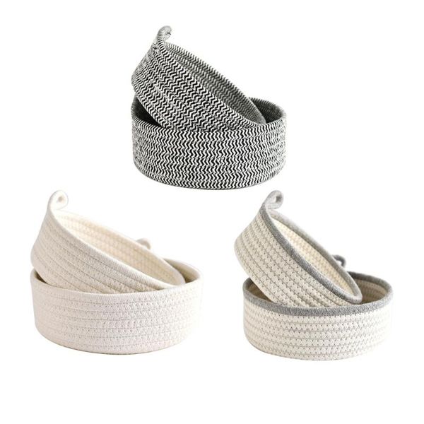 

storage baskets 2pcs woven cotton rope bin organizer for baby nursery bathroom bedroom toys cosmetic organizing n1ha
