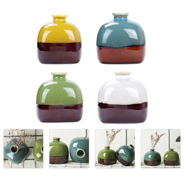 

vases 4pcs miniature ceramics vase unique deskhydroponic decorative