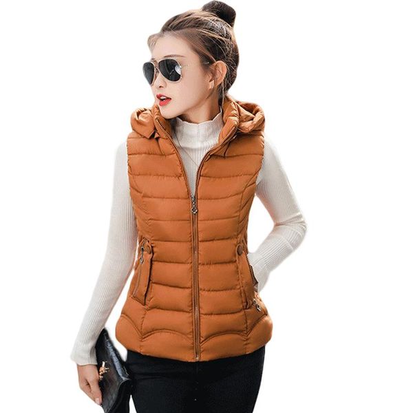 

women's vests 2021 autumn and winter women cotton vest down soft warm waistcoat plus size 3xl female outerwear coat cm609, Black;white