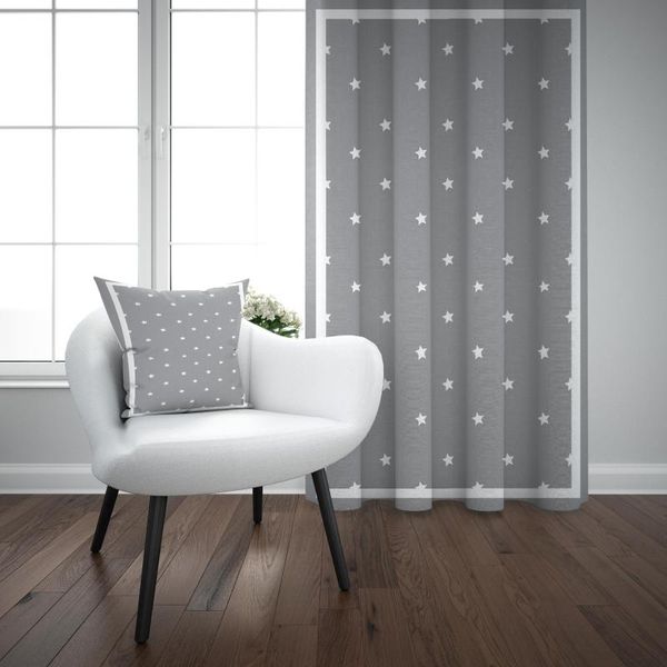 

curtain & drapes else gray white border stars scandinavian nordic 3d print kids baby children window panel set combine gift pillow case