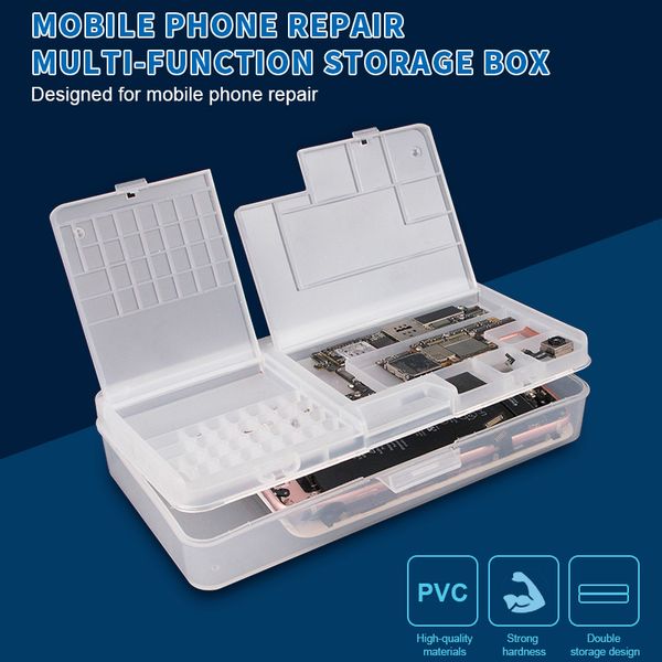 

10pcs/lot storage box for iphone lcd screen motherboard ic chips component screws organizer container repair tools mobile phones