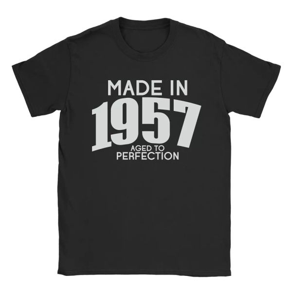 

made in 1957 mens t-shirt - 60th birthday gift present vintage, White;black