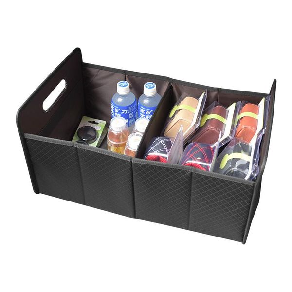 

car organizer 52*32*26 cm pu leather folding cartrunk automotive storage container trunk foldable bag cargo
