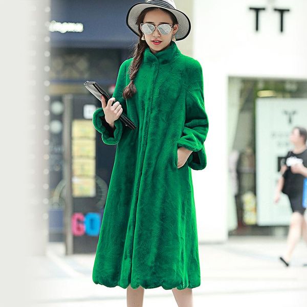 

women's fur & faux brand loose winter rex coat n41 high quality, Black