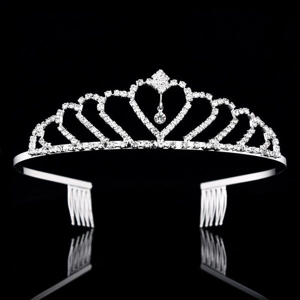 

hair clips & barrettes bridal crown headdress children's rhinestone comb headband wedding accessories, Golden;silver