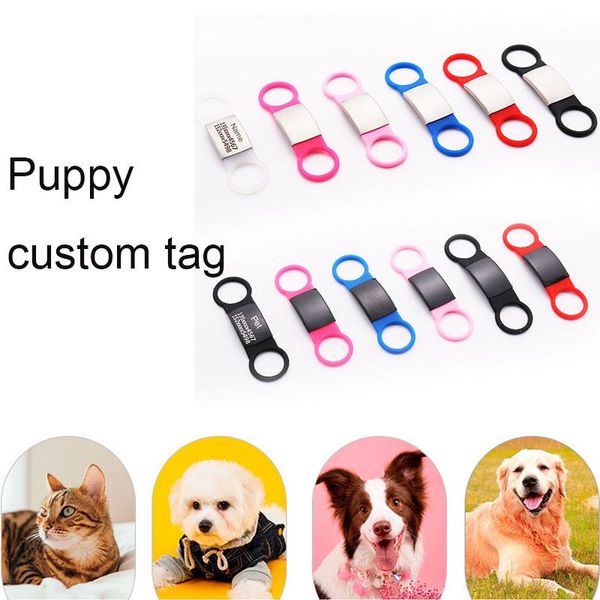 

dog tag,id card 1pc pet tag silicone stainless steel collar anti-lost nameplate tags for cat tensile /