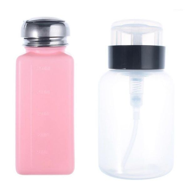 

2pcs empty pump pink dispenser for nail art remover 200ml bottle1, Yellow
