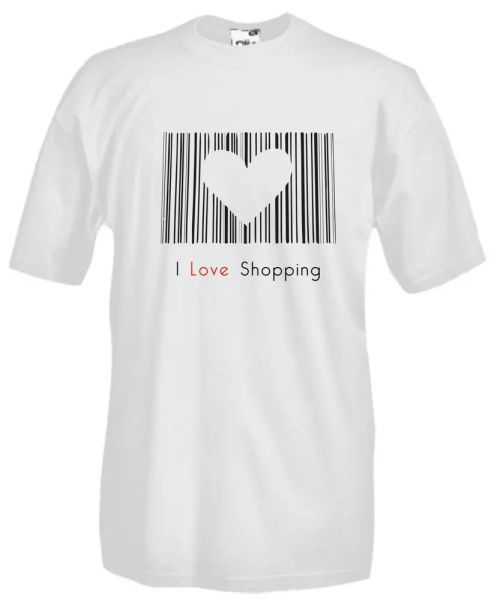 

t-shirt shirt dm26 i love shopping, White;black