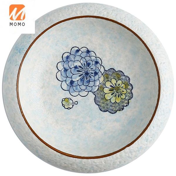 

japanese-style painted ceramic creative bowl ice plate sashimi special restaurant cuisine round storage bottles & jars