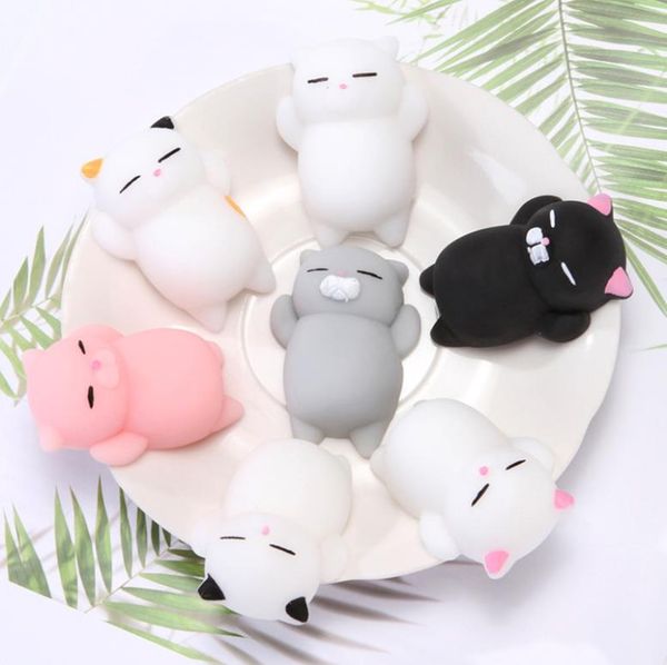 

fashion multicolor soft squishy cat healing squeeze fun kids toy gift stress reliever lovely decor