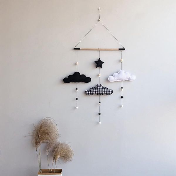 

decorative objects & figurines nordic style felt cloud wall hanging ornaments children kids bedroom decorations wind chimes nursery home liv