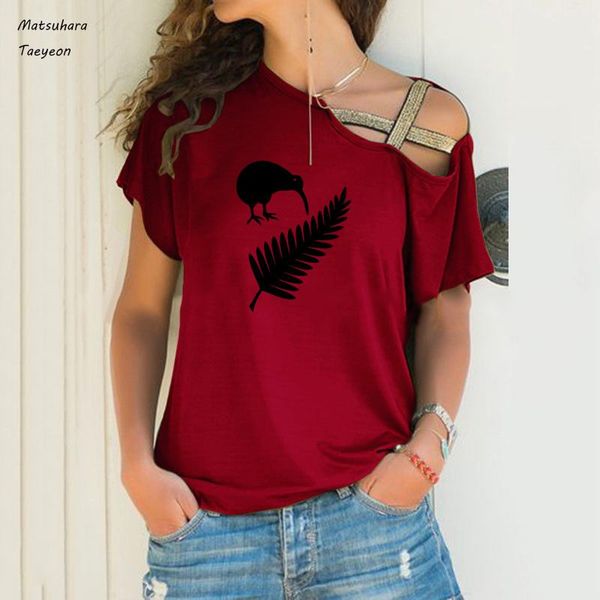 

women's t-shirt funny bird and leafage print t shirt women designing streetwear casual clothing oversized, White