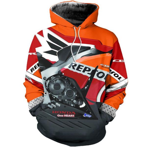 Felpe con cappuccio da uomo Felpe CBR1000RR Repsol 3D Stampa all over Abbigliamento Moda Felpa casual unisex per uomo e donna