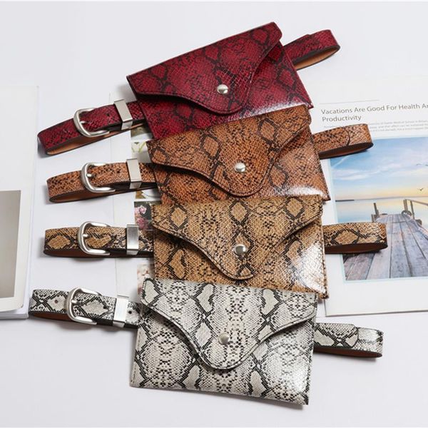 

waist bags pu snake pack for women fashion serpentine chest bag adjustable leather belt pocket summer classic chain shoulder