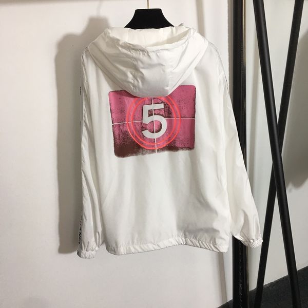 

cha an nel brand womens hoodie summer white sun protection clothing designer 5 printing long-sleeved hooded zipper jacket with breathable me, Black