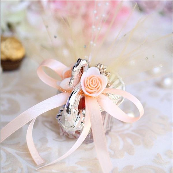 

gift wrap upscale acrylic silver swan sweet love wedding candy favor boxes baby shower party favors holders