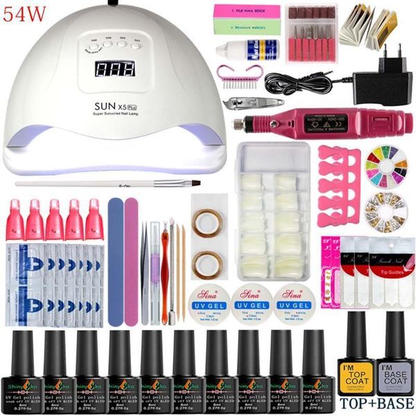 

manicure set nail gel polish kit for varnish art sets 72 w uv lamp dryer tools kit1