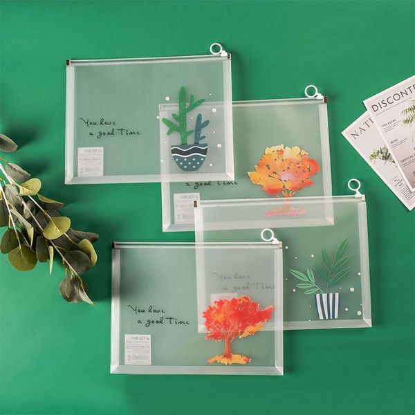

storage bags 1pcs waterproof plastic bag for pencil document home office transparent