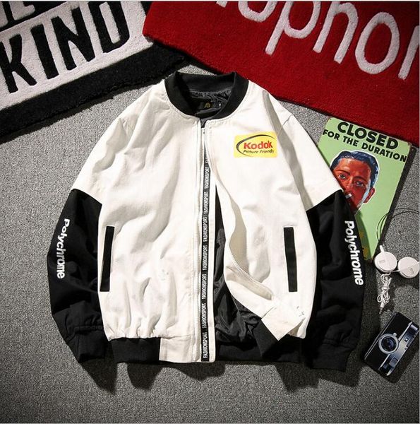 

women's jackets devolove women/men coat brand clothing outerwear hip hop style bomber jacket harajuku pilot street printing women, Black;brown