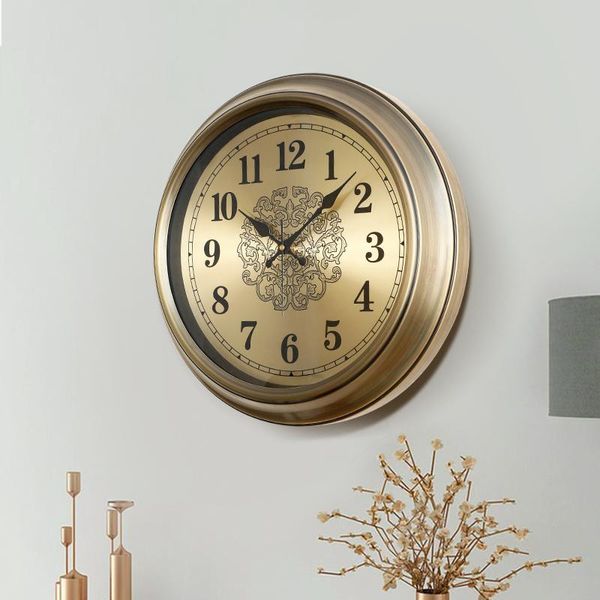 

wall clocks gold vintage clock living room nordic silent large creative luxury orologio parete home decor 22
