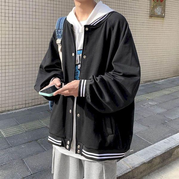 

women's jackets oversized bomber baseball jacket men coats and women retro japanese trend loose student korean goth clothes high street, Black;brown