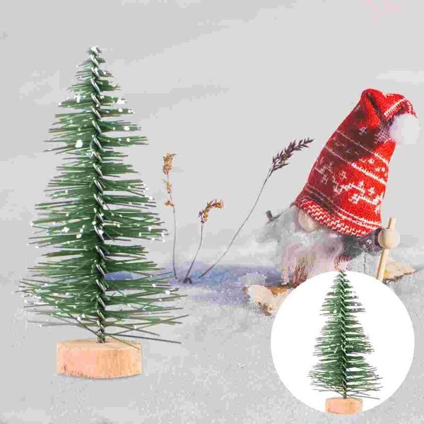 

decorative flowers & wreaths 12 pcs mini pine tree deskdecorations with wood base for diy room decor