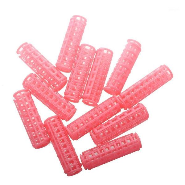 

pcs pink plastic diy hair styling roller curlers clips1, Black