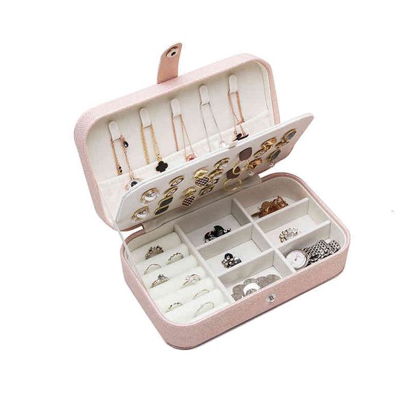 

cosmetic bags double layer jewelry box simple large capacity earrings storage