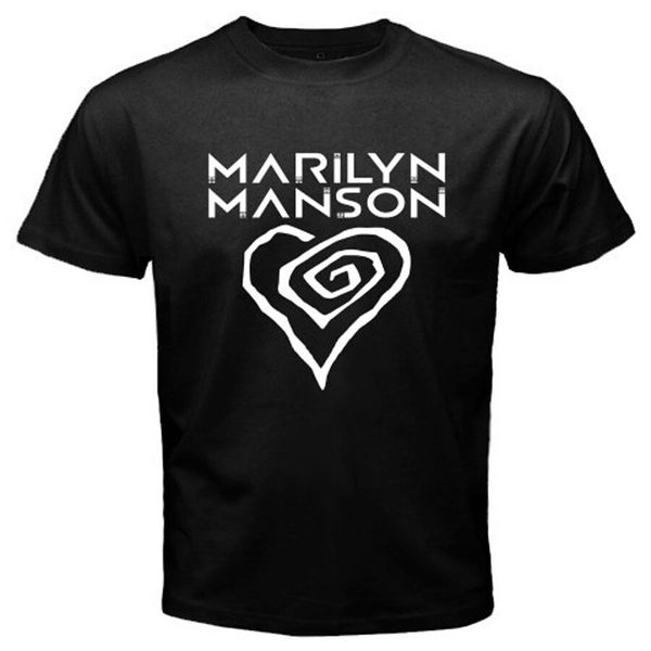 

new marilyn manson heart logo men's black t-shirt size s to 3xl, White;black