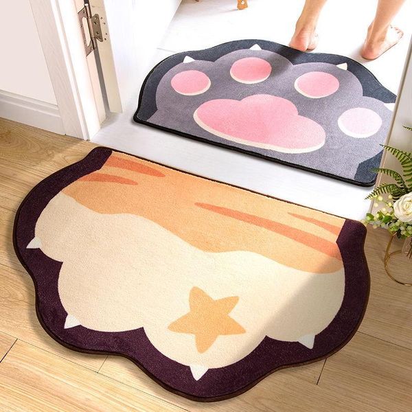 

carpets cat's claw shape home bathroom floor mat indoor bedroom plush cartoon non-slip